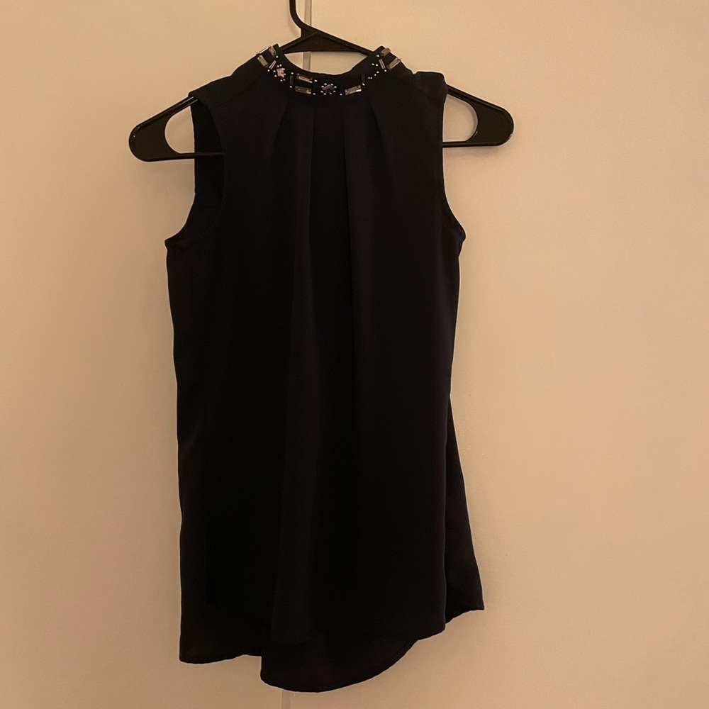 H&M mock neck sleeveless top beaded